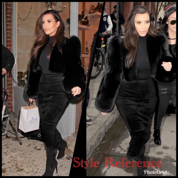 ✨Gorgeous Rabbit Fur Bebe crop coat✨ - Picture 8 of 8